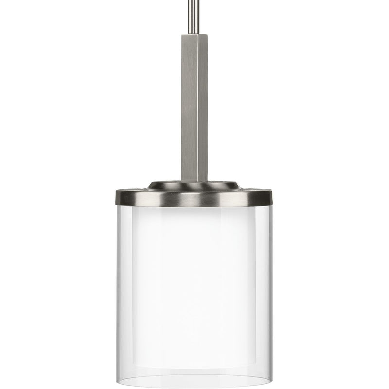 Progress P500192-009 Mast Collection One-Light Brushed Nickel Clear Glass Coastal Mini-Pendant Light Main Image.jpg