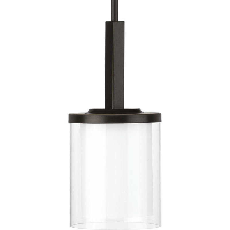 Progress P500192-020 Mast Collection One-Light Antique Bronze Clear Glass Coastal Mini-Pendant Light Main Image.jpg