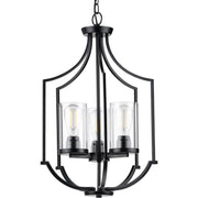 Progress P500209-031 Lassiter Collection Three-Light Matte Black Foyer Main Image.jpg