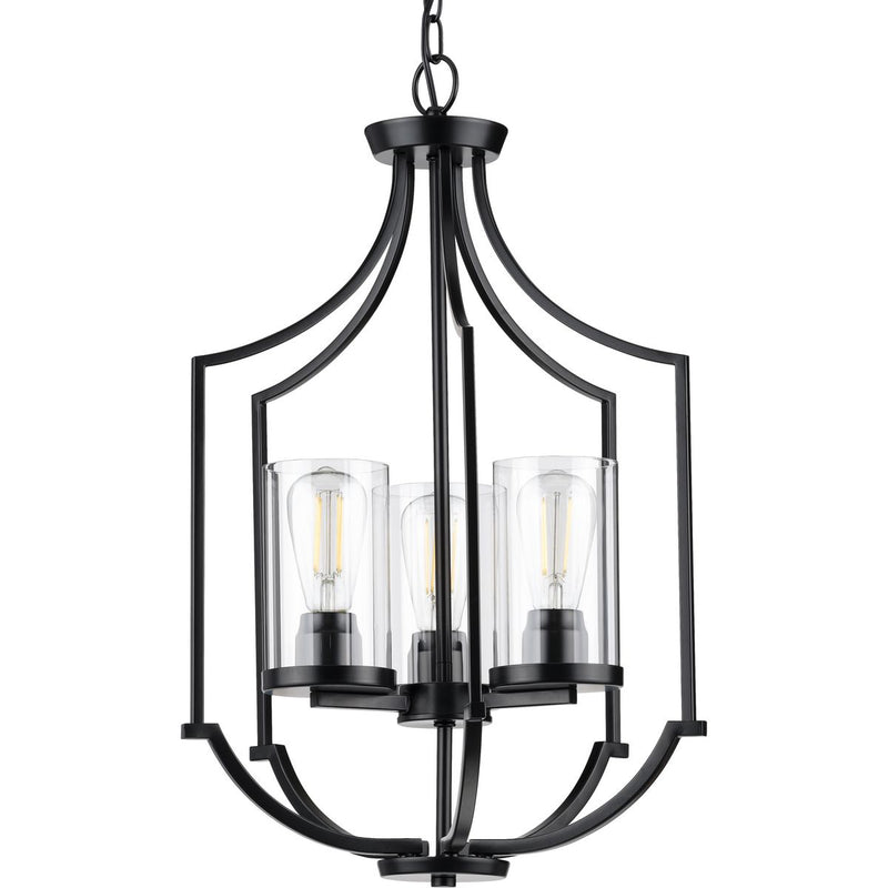 Progress P500209-031 Lassiter Collection Three-Light Matte Black Foyer Main Image.jpg