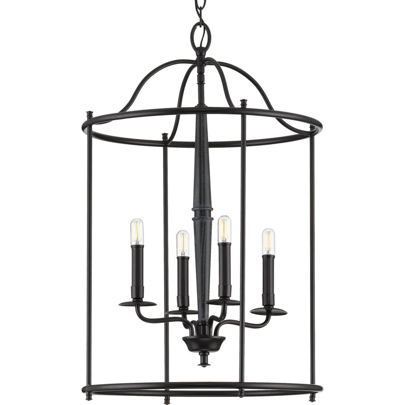 Progress P500210-031 Durrell Collection Four-Light Black Medium Foyer Main Image.jpg