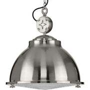 Progress P500212-009 Medal Collection One-Light Brushed Nickel Clear Patterned Glass Coastal Pendant Light Main Image.jpg