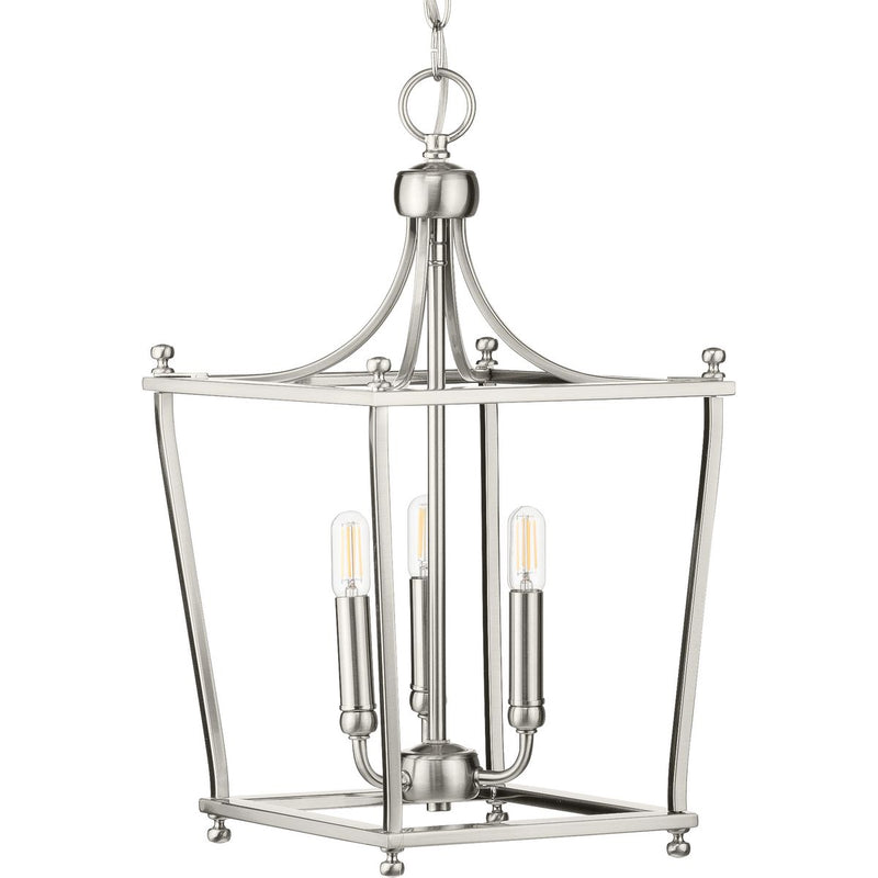 Progress P500213-009 Parkhurst Collection Brushed Nickel Three-Light Foyer Main Image.jpg