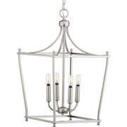 Progress P500214-009 Parkhurst Collection Brushed Nickel Four-Light Foyer Main Image.jpg