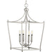 Progress P500214-009 Parkhurst Collection Brushed Nickel Four-Light Foyer Main Image.jpg