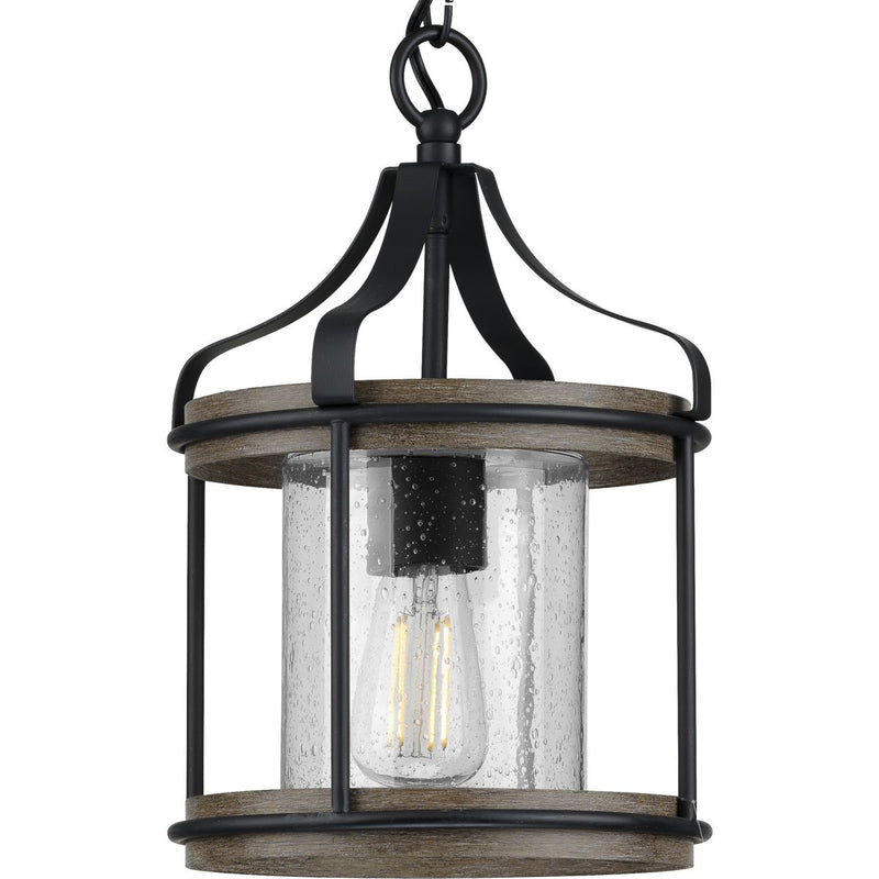 Progress P500234-031 Brenham Collection Black One-Light Outdoor Pendant Main Image.jpg