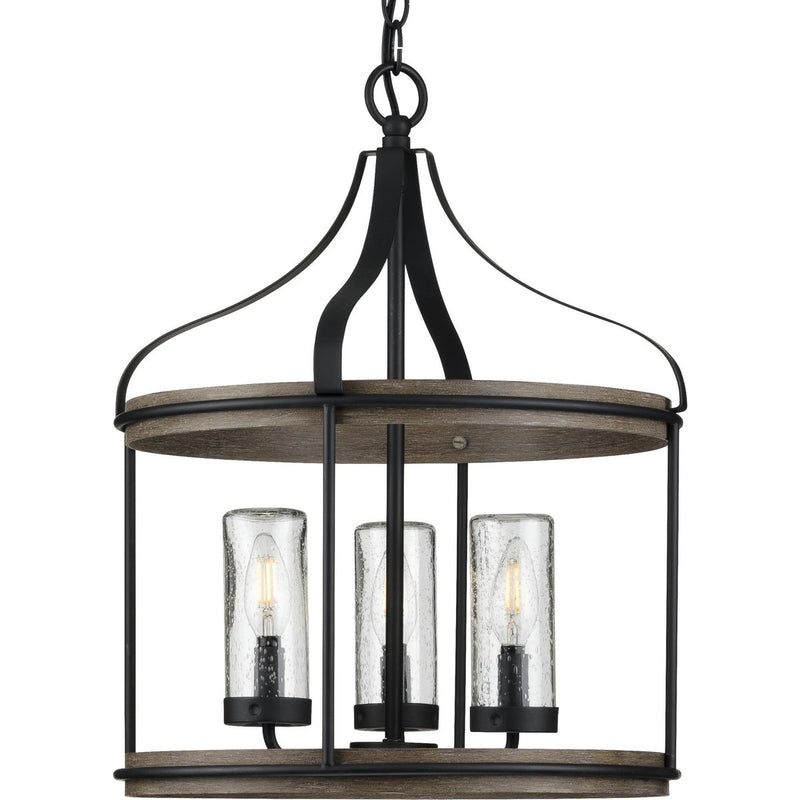 Progress P500235-031 Brenham Collection Black Three-Light Outdoor Pendant Main Image.jpg