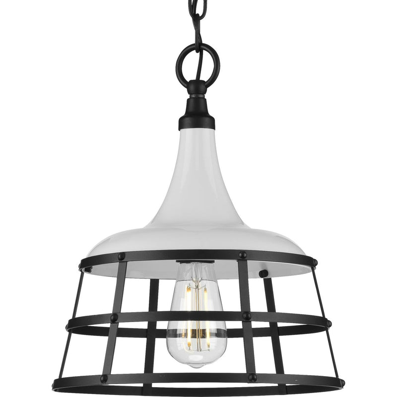 Progress P500236-030 Bastille Collection One-Light White Coastal Pendant Light Main Image.jpg