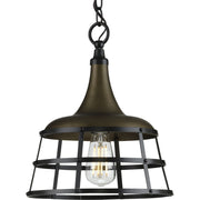 Progress P500236-161 Bastille Collection One-Light Aged Brass Coastal Pendant Light Main Image.jpg
