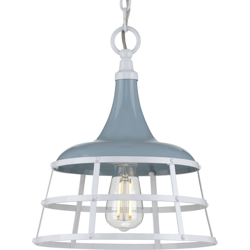 Progress P500236-164 Bastille Collection One-Light Coastal Blue Coastal Pendant Light Main Image.jpg