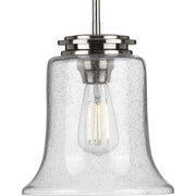 Progress P500238-009 Winslett Collection One-Light Brushed Nickel Clear Seeded Glass Coastal Pendant Light Main Image.jpg