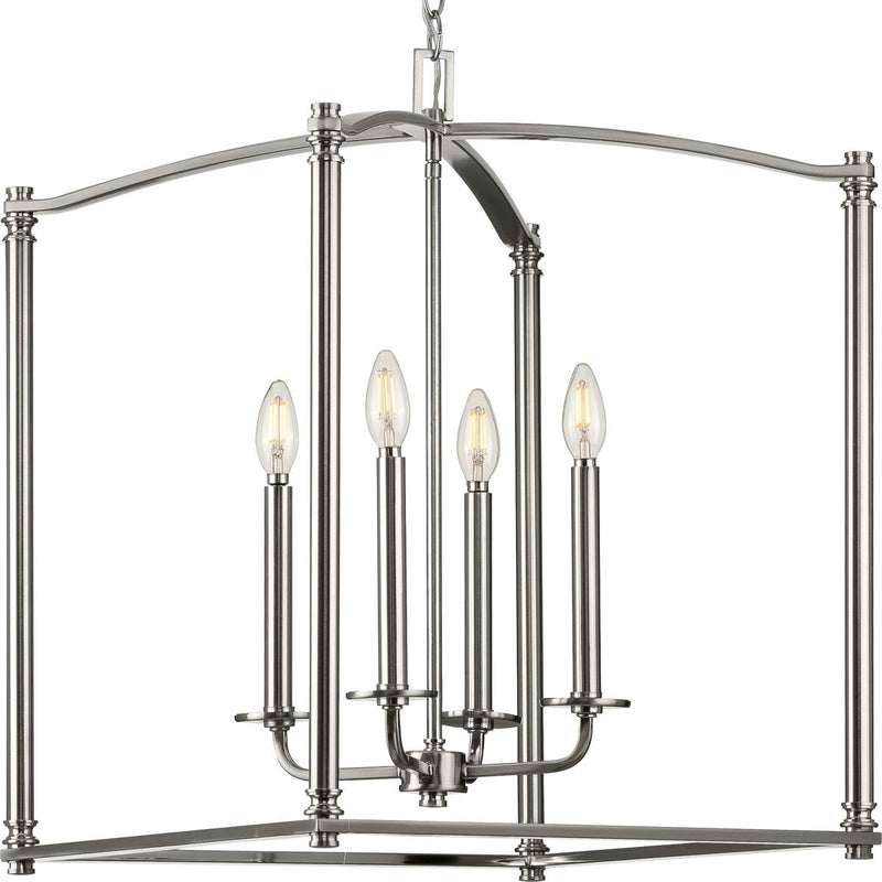Progress P500240-009 Winslett Collection Brushed Nickel Four-Light Foyer Main Image.jpg