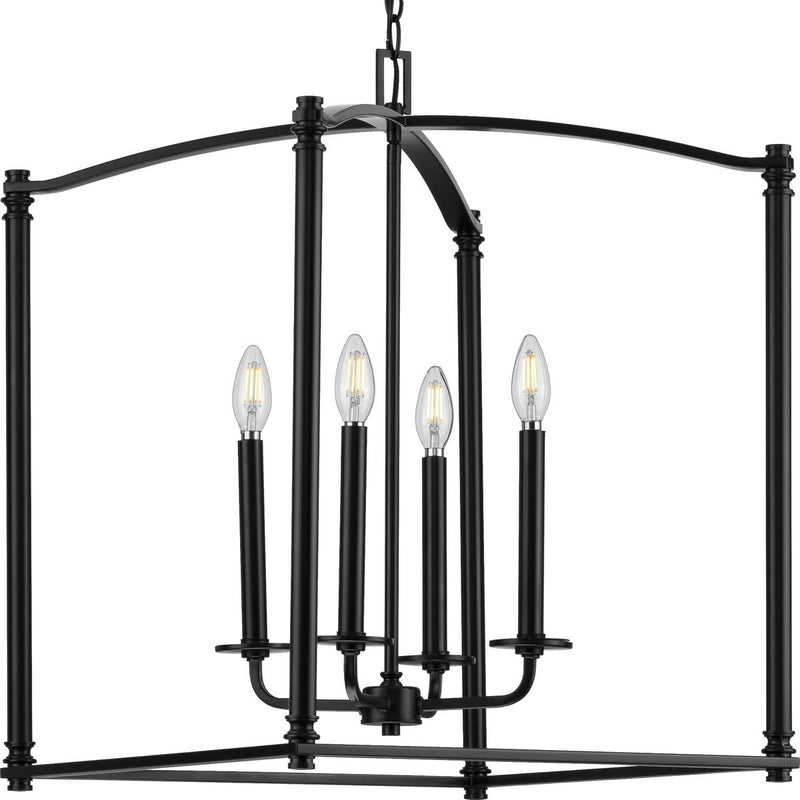 Progress P500240-031 Winslett Collection Black Four-Light Foyer Main Image.jpg