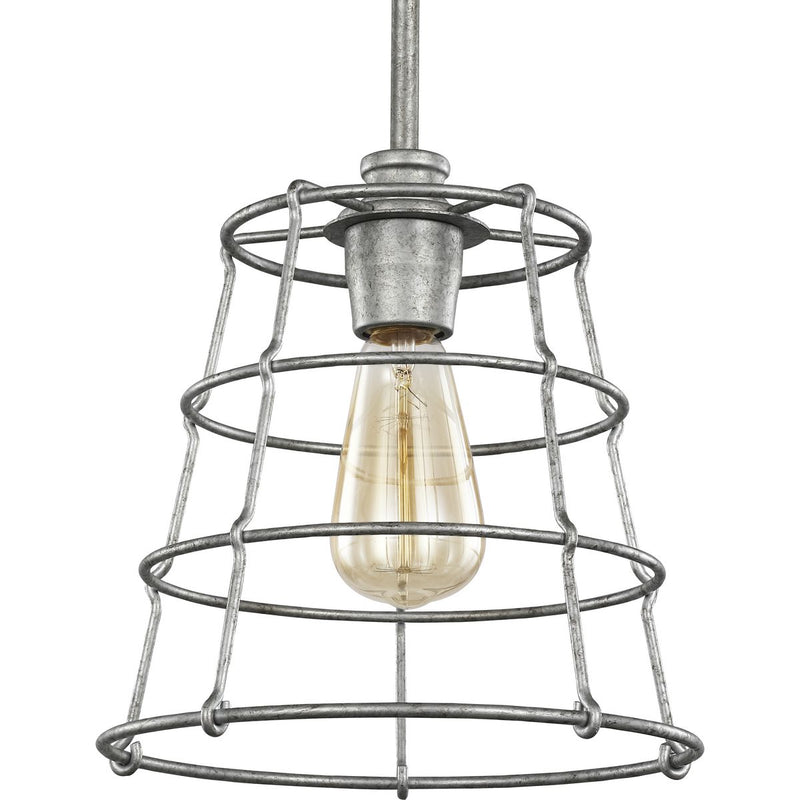 Progress P500281-141 Chambers Collection One-Light Galvanized Finish Farmhouse Pendant Light Main Image.jpg