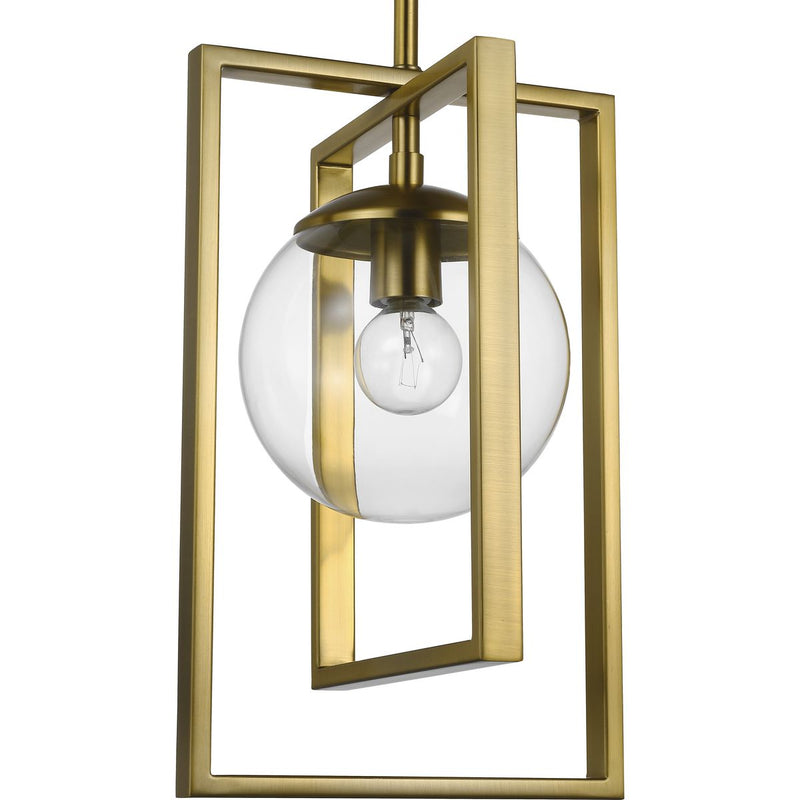Progress P500283-109 Atwell Collection One-Light Brushed Bronze Clear Glass Luxe Pendant Light Main Image.jpg