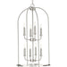 Progress P500303-009 Leyden Collection Eight-Light Brushed Nickel Farmhouse Style Foyer Pendant Light Main Image.jpg