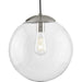 Progress P500311-009 Atwell Collection 12-inch Brushed Nickel and Clear Glass Globe Large Hanging Pendant Light Main Image.jpg