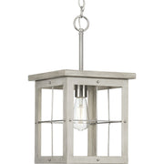 Progress P500317-009 Hedgerow Collection One-Light Brushed Nickel and Grey Washed Oak Farmhouse Style Hanging Mini-Pendant Light Main Image.jpg