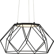 Progress P500319-031-30 Geodesic LED Collection Matte Black Modern Style Medium Hanging Pendant Light Main Image.jpg