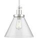 Progress P500324-104 Hinton Collection One-Light Polished Nickel and Clear Seeded Glass Vintage Style Hanging Pendant Light Main Image.jpg