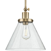 Progress P500324-163 Hinton Collection One-Light Vintage Brass and Seeded Glass Vintage Style Hanging Pendant Light Main Image.jpg