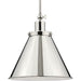 Progress P500325-104 Hinton Collection One-Light Polished Nickel Vintage Style Hanging Pendant Light Main Image.jpg