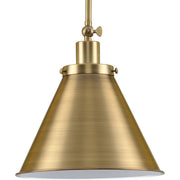 Progress P500325-163 Hinton Collection One-Light Vintage Brass Vintage Style Hanging Pendant Light Main Image.jpg