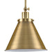 Progress P500325-163 Hinton Collection One-Light Vintage Brass Vintage Style Hanging Pendant Light Main Image.jpg