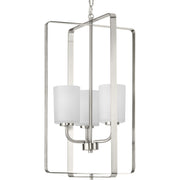 Progress P500342-009 League Collection Three-Light Brushed Nickel and Etched Glass Modern Farmhouse Foyer Chandelier Light Main Image.jpg