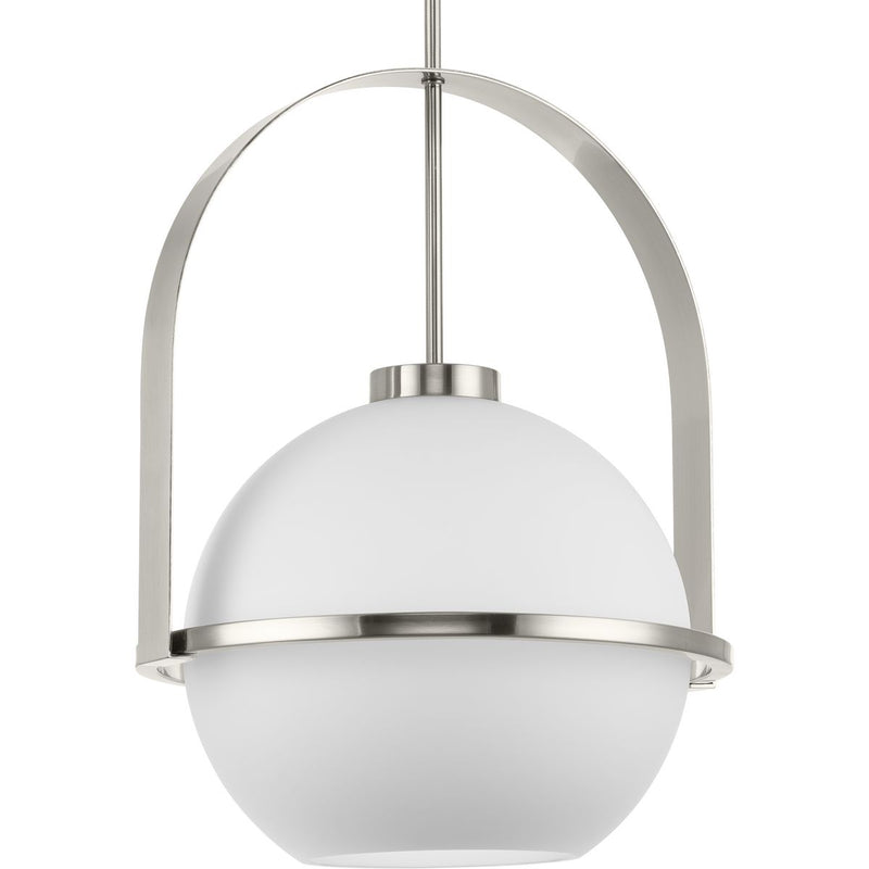 Progress P500359-009 Delayne Collection One-Light Mid-Century Modern Brushed Nickel Etched Opal Glass Pendant Light Main Image.jpg