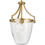 Progress P500360-109 Parkhurst Collection One-Light New Traditional Brushed Bronze Clear Glass Mini-Pendant Light Main Image.jpg