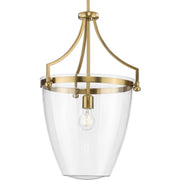 Progress P500361-109 Parkhurst Collection One-Light New Traditional Brushed Bronze Clear Glass Pendant Light Main Image.jpg