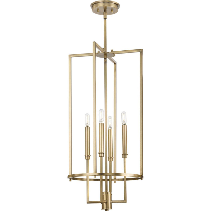 Progress P500363-163 Elara Collection Four-Light New Traditional Vintage Brass  Chandelier Foyer Light Main Image.jpg
