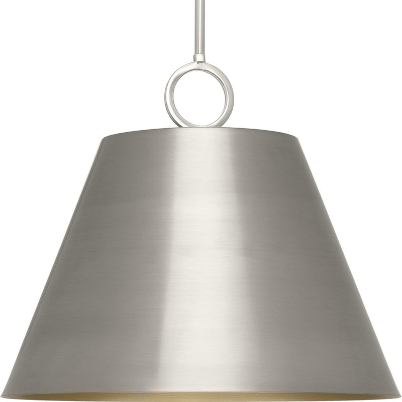 Progress P500368-009 Parkhurst Collection Three-Light New Traditional Brushed Nickel Metal Pendant Light Main Image.jpg
