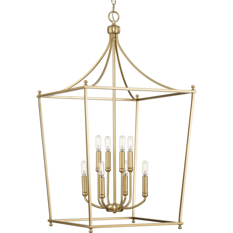 Progress P500371-109 Parkhurst Collection Eight-Light New Traditional Brushed Bronze  Chandelier Foyer Light Main Image.jpg