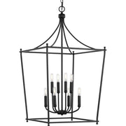 Progress P500371-31M Parkhurst Collection Eight-Light New Traditional Matte Black  Chandelier Foyer Light Main Image.jpg