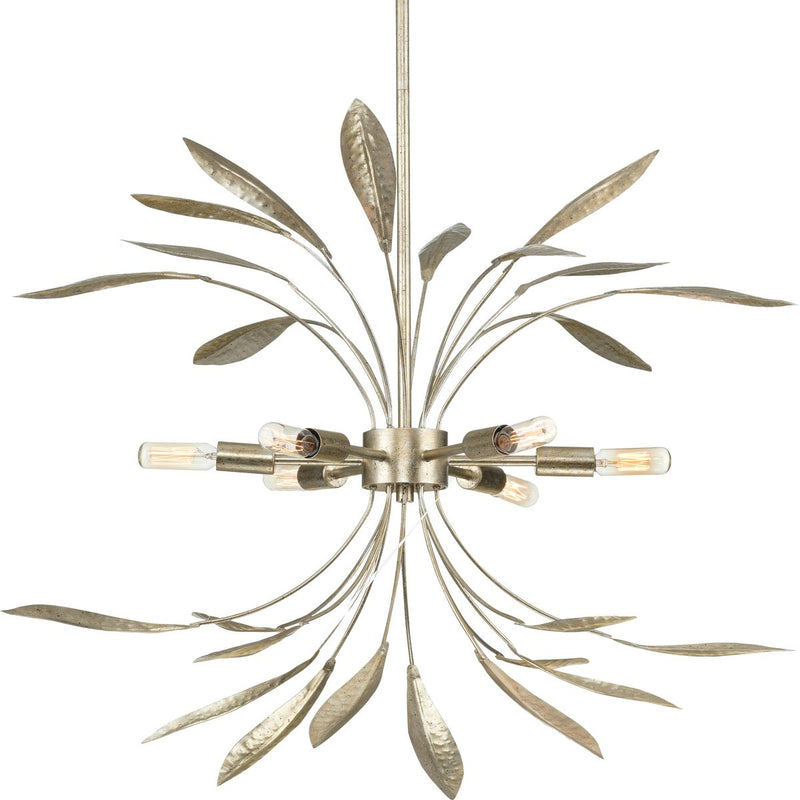 Progress P500415-176 Mariposa Collection Six-Light Gilded Silver Hanging Pendant Light Main Image.jpg
