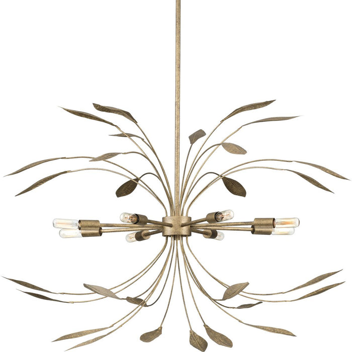 Progress P500416-168 Mariposa Collection Eight-Light Antique Gold Hanging Pendant Light Main Image.jpg