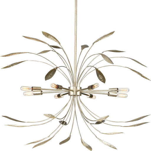 Progress P500416-176 Mariposa Collection Eight-Light Gilded Silver Hanging Pendant Light Main Image.jpg