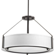 Progress P5015-20 Ratio Collection Four-Light Antique Bronze Fabric Shade Coastal Pendant Light Main Image.jpg