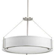 Progress P5021-09 Ratio Collection Six-Light Brushed Nickel Fabric Shade Coastal Pendant Light Main Image.jpg