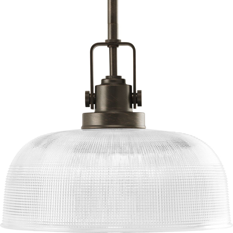 Progress P5026-74 Archie Collection One-Light Venetian Bronze Clear Prismatic Glass Coastal Pendant Light Main Image.jpg