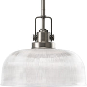 Progress P5026-81 Archie Collection One-Light Antique Nickel Clear Prismatic Glass Coastal Pendant Light Main Image.jpg