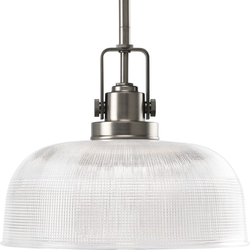 Progress P5026-81 Archie Collection One-Light Antique Nickel Clear Prismatic Glass Coastal Pendant Light Main Image.jpg