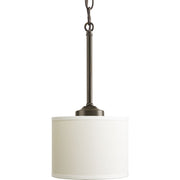 Progress P5065-20 Inspire Collection One-Light Antique Bronze Off-white Shade Traditional Mini-Pendant Light Main Image.jpg