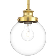 Progress P5067-137 Penn Collection One-Light Natural Brass Clear Glass Farmhouse Mini-Pendant Light Main Image.jpg