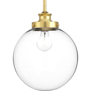 Progress P5070-137 Penn Collection One-Light Natural Brass Clear Glass Farmhouse Pendant Light Main Image.jpg