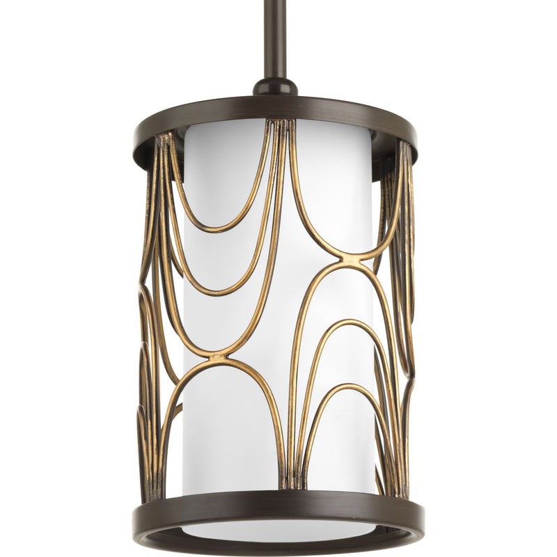 Progress P5082-20 Cirrine Collection One-Light Antique Bronze Etched White Glass Global Mini-Pendant Light Main Image.jpg