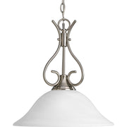 Progress P5091-09 Alabaster Glass One-Light Brushed Nickel Traditional Pendant Light Main Image.jpg