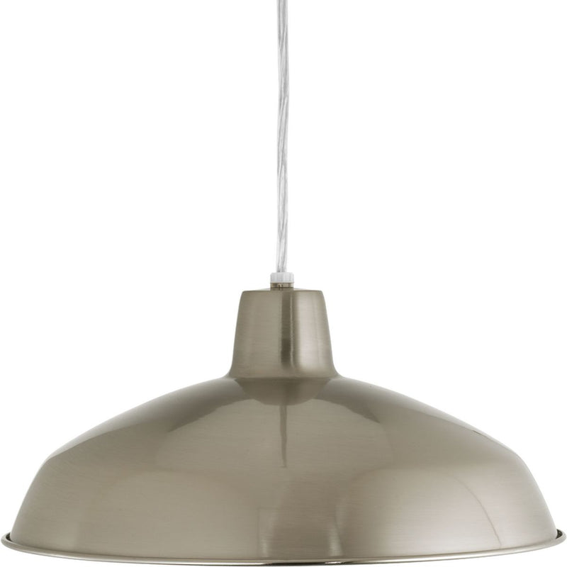 Progress P5094-0930K9 Metal Shade LED Collection Brushed Nickel Spun Metal Shade Farmhouse Pendant Light Main Image.jpg